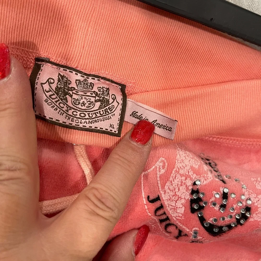 Juicy Couture Coral Velour Hoodie‎